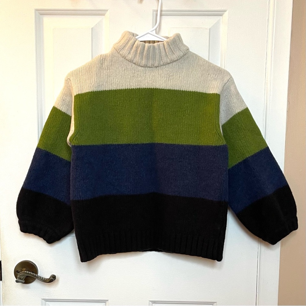 Thinking MU Women’s 100% Organic Extra-fine Wool Stripes Sweater Made in Spain